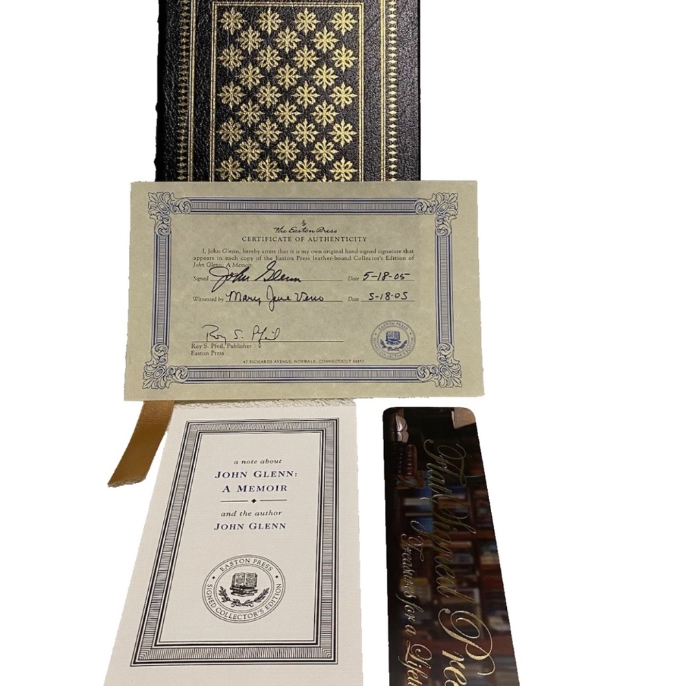 John Glenn: A Memoir – Easton Press Leather Signed Edition w/ COA – Collectible - Picture 8 of 9